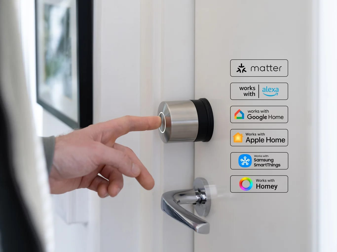 Serrure connectee Nuki sur porte - compatible Matter, Alexa, Google Home, Apple Home
